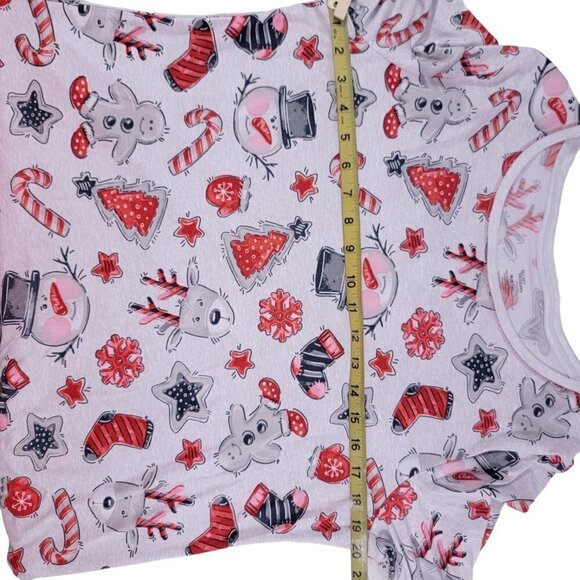 Secret Treasures Snowman Reindeer Candy Cane Holiday Jogger Pajamas Sleep Set - Picture 4 of 16